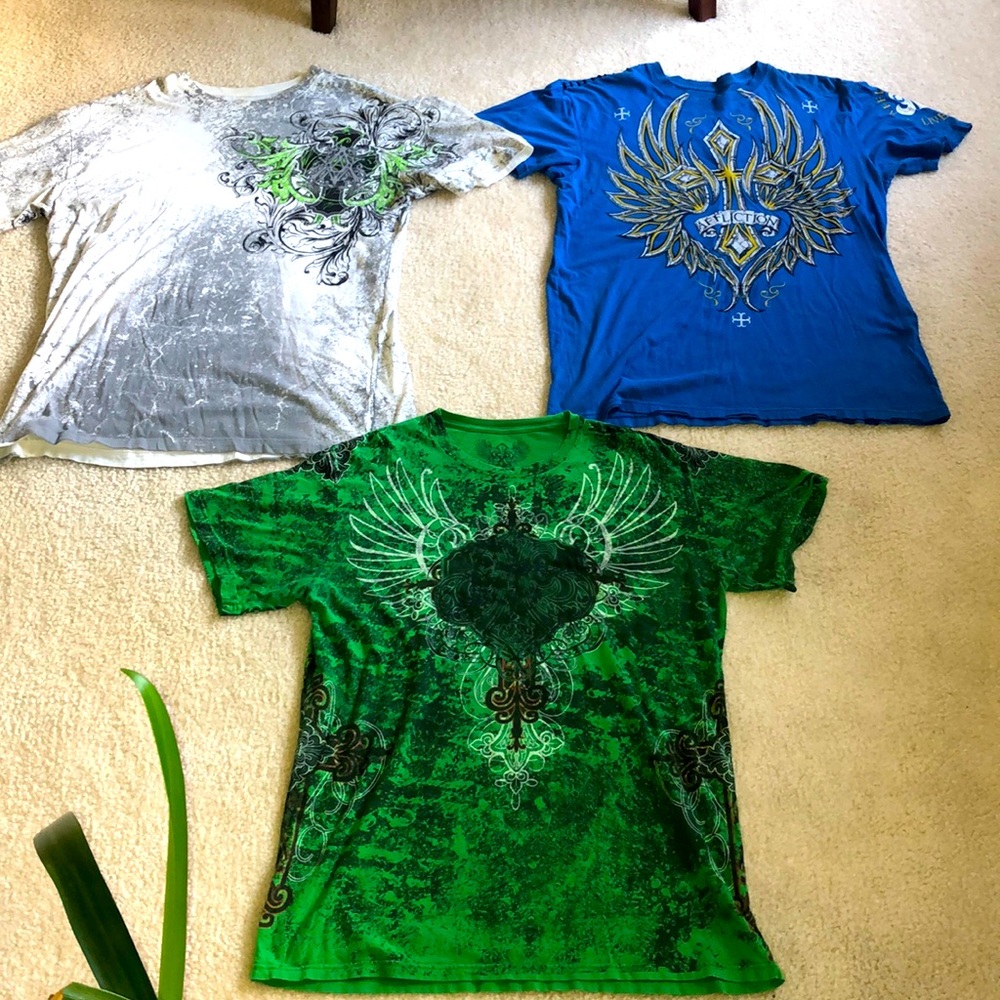 Make an offer 3 Affliction and xzavier shirts 2xl